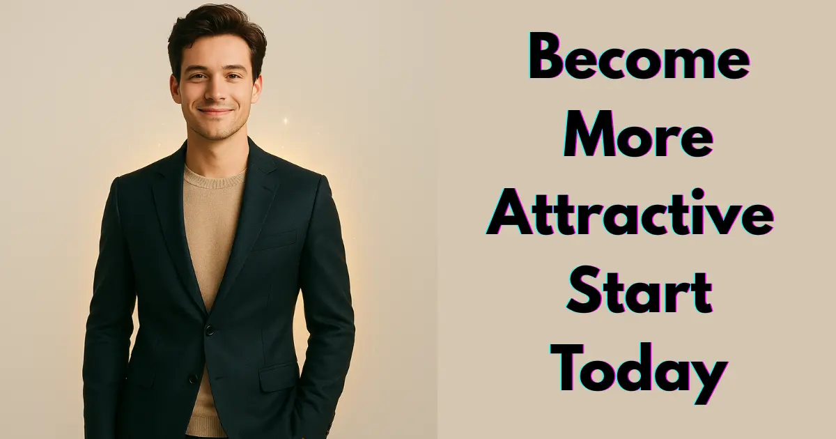 A confident young person standing with good posture and a soft glowing light, representing how to become more attractive through personality development.