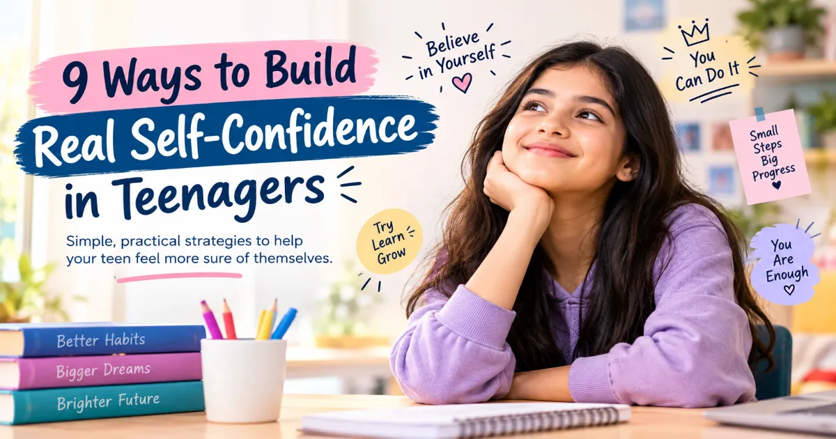 Teenager building self-confidence through positive support and small daily steps