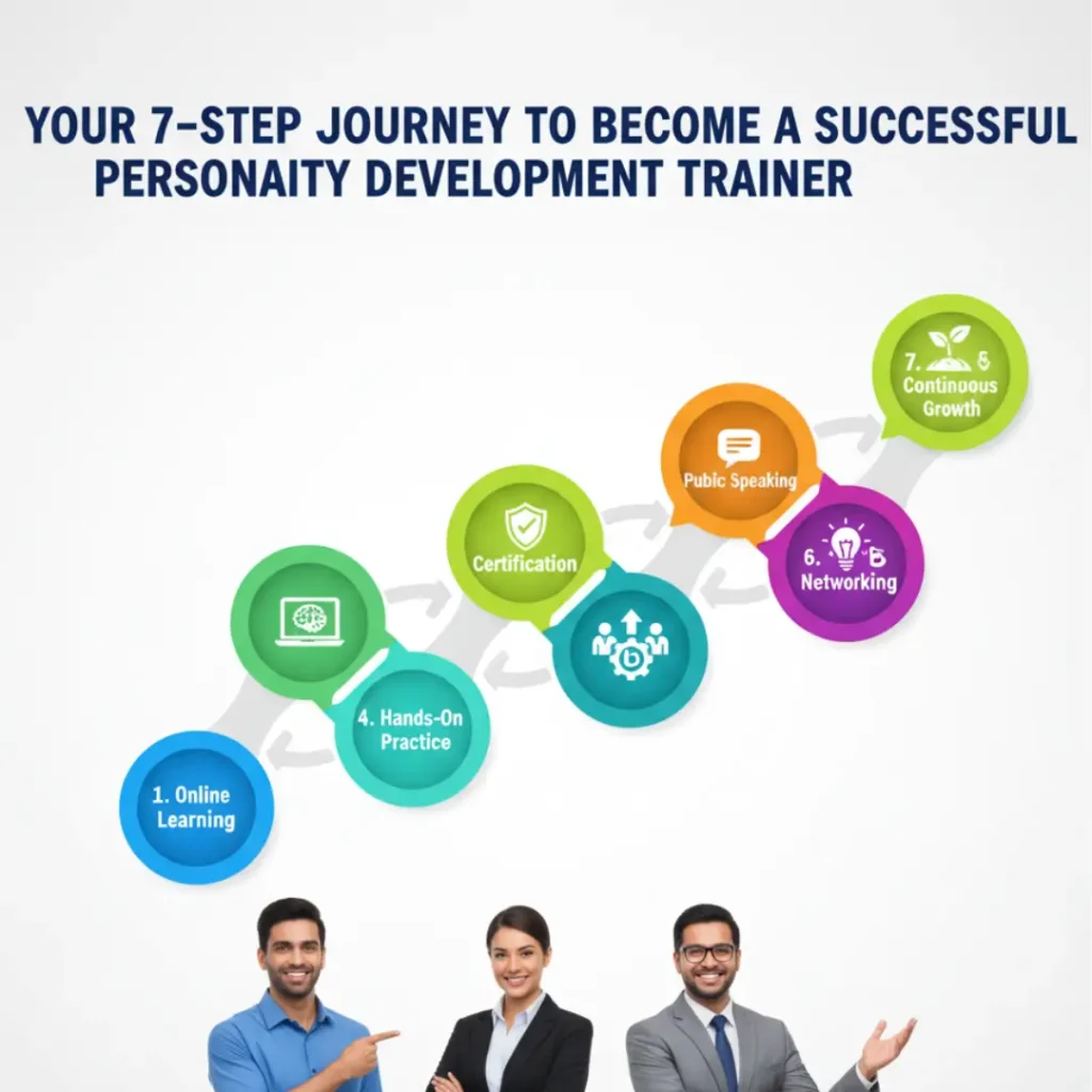 infographic of how to become personality development trainer