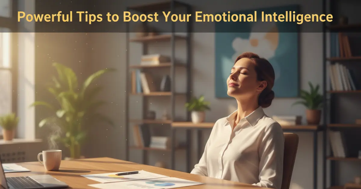 tips to boost emotional intelligence — person practicing mindful breathing