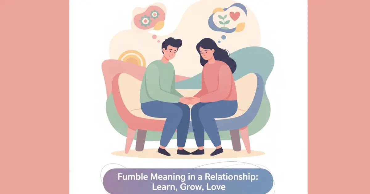 Thoughtful couple reflecting on fumbling in relationships with soft pastel colors and hopeful mood. Fumble meaning in a relationship.