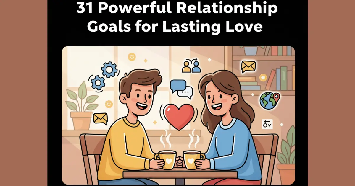 Couple enjoying a warm coffee moment symbolizing emotional intimacy and strong relationship goals for lasting love and connection.
