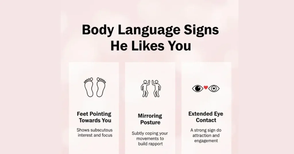 body language signs he likes you