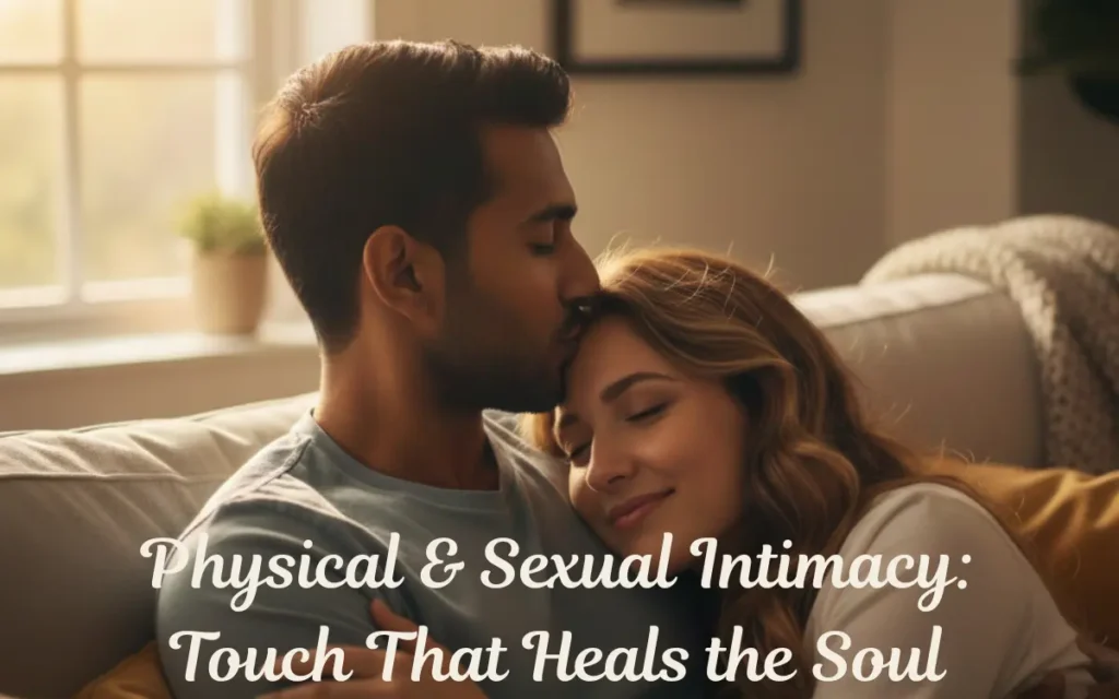 Loving couple hug representing physical closeness benefits.