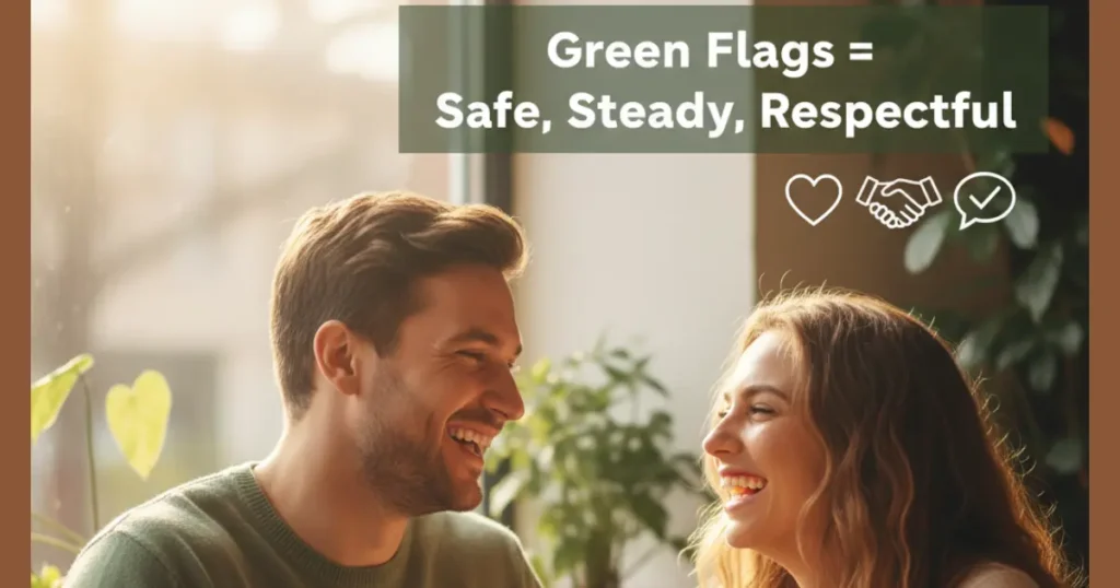 green flags in dating signs of safe supportive relationship honesty kindness respect emotional safety