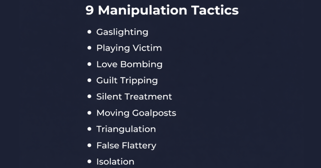 9 manipulative personality traits infographic —
common manipulation tactics explained