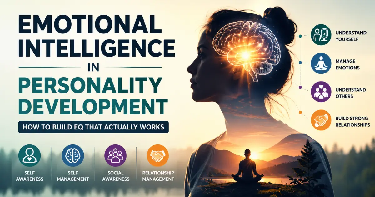 Emotional intelligence in personality development showing self-awareness, emotional management and relationship skills