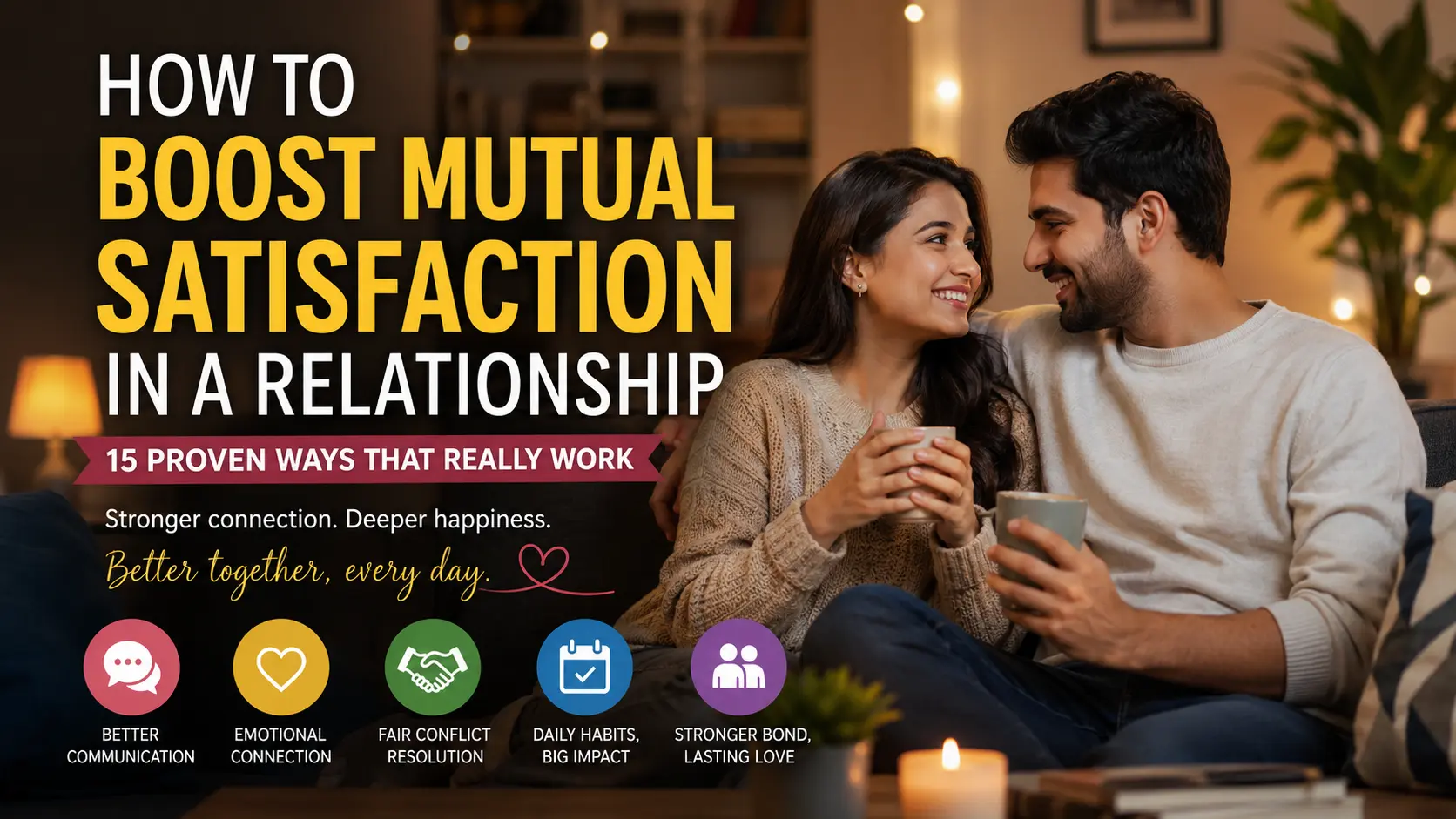How to boost mutual satisfaction in relationship with better communication, emotional connection, trust, and healthy daily habits.