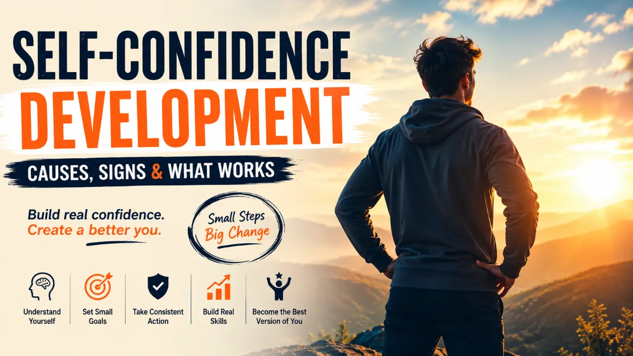 Self-confidence development showing causes of low confidence and practical ways to build confidence
