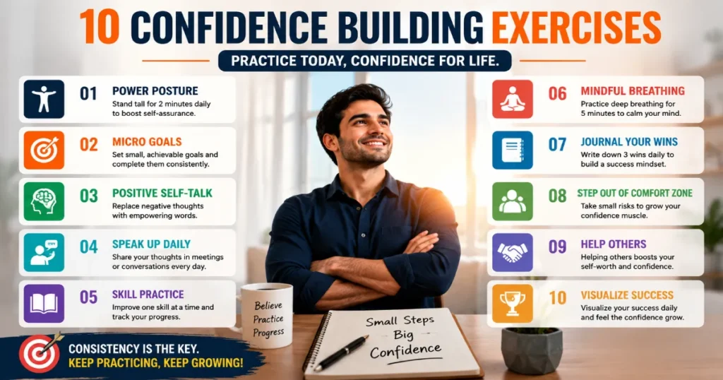 10 confidence building exercises for building self-confidence