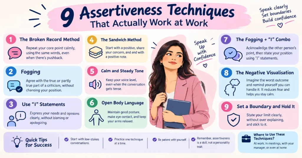 9 assertiveness techniques for clear and confident communication at work